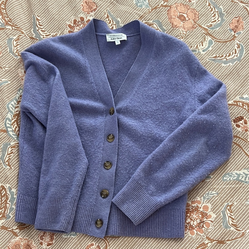 &Other Stories Lavender Button-Up Wool Cardigan XS